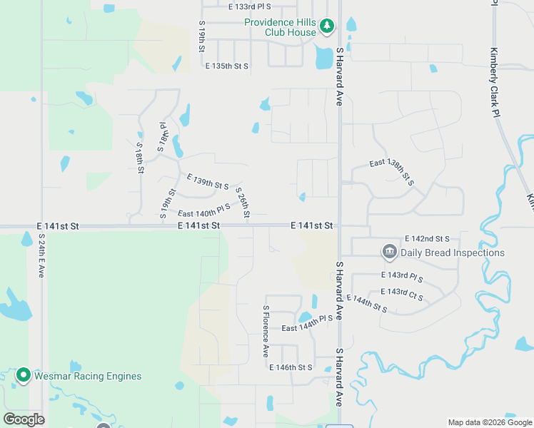 map of restaurants, bars, coffee shops, grocery stores, and more near 2882 140th Place in Bixby