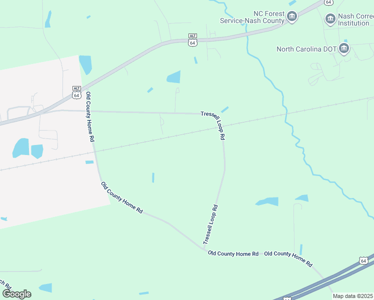 map of restaurants, bars, coffee shops, grocery stores, and more near Tressell Loop Road in Nash County