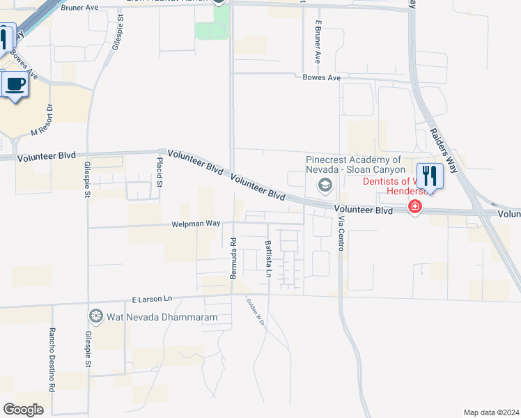 map of restaurants, bars, coffee shops, grocery stores, and more near 1906 Viola Vista Street in Henderson
