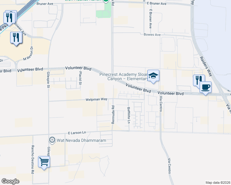 map of restaurants, bars, coffee shops, grocery stores, and more near 1907 Ottava Vista Street in Henderson