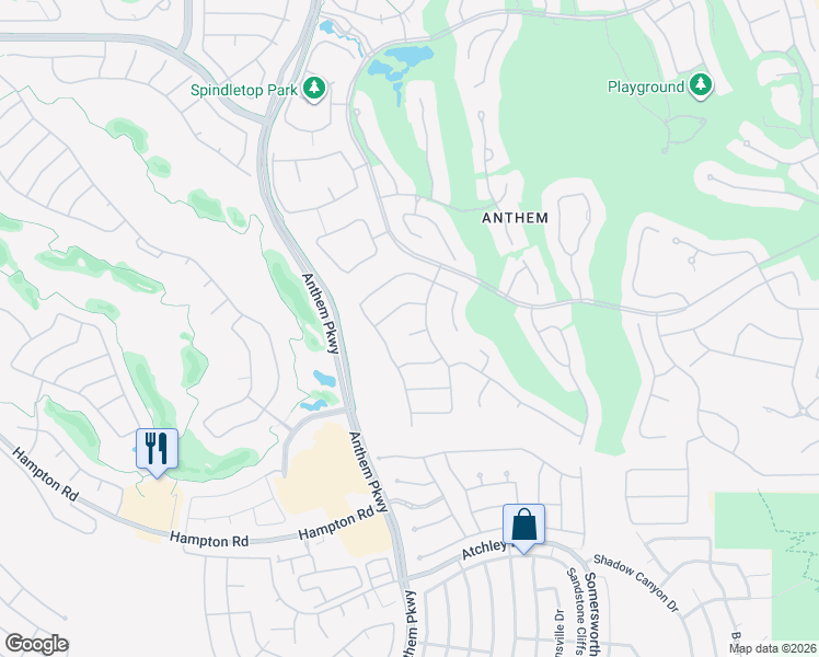map of restaurants, bars, coffee shops, grocery stores, and more near 6 Perry Park Court in Henderson