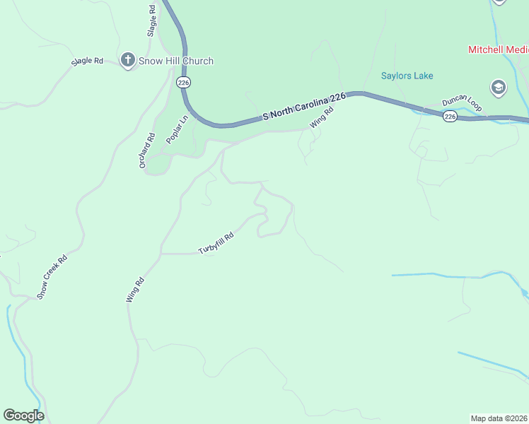 map of restaurants, bars, coffee shops, grocery stores, and more near 226 Grace Ridge Drive in Bakersville