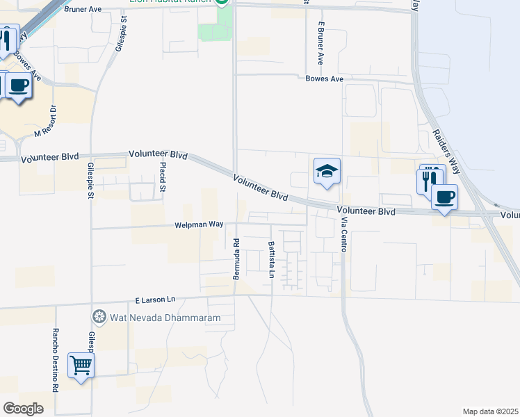 map of restaurants, bars, coffee shops, grocery stores, and more near 440 Welpman Way in Henderson