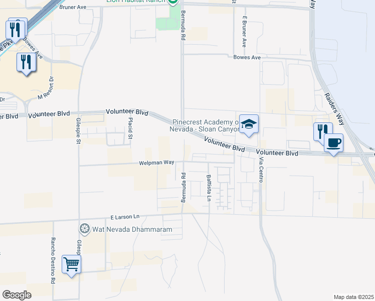 map of restaurants, bars, coffee shops, grocery stores, and more near 440 Welpman Way in Henderson