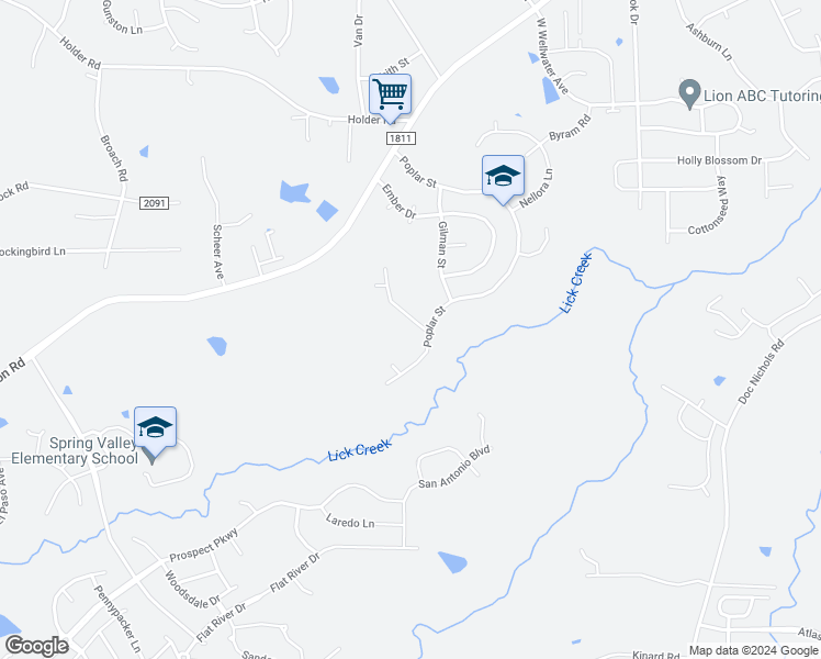 map of restaurants, bars, coffee shops, grocery stores, and more near 105 Foxborough Lane in Durham