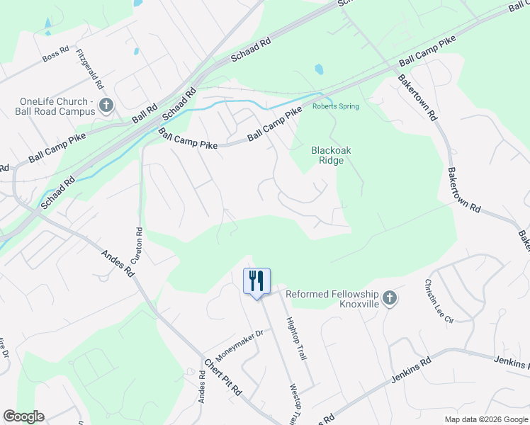 map of restaurants, bars, coffee shops, grocery stores, and more near 8133 Laurel Falls Lane in Knoxville