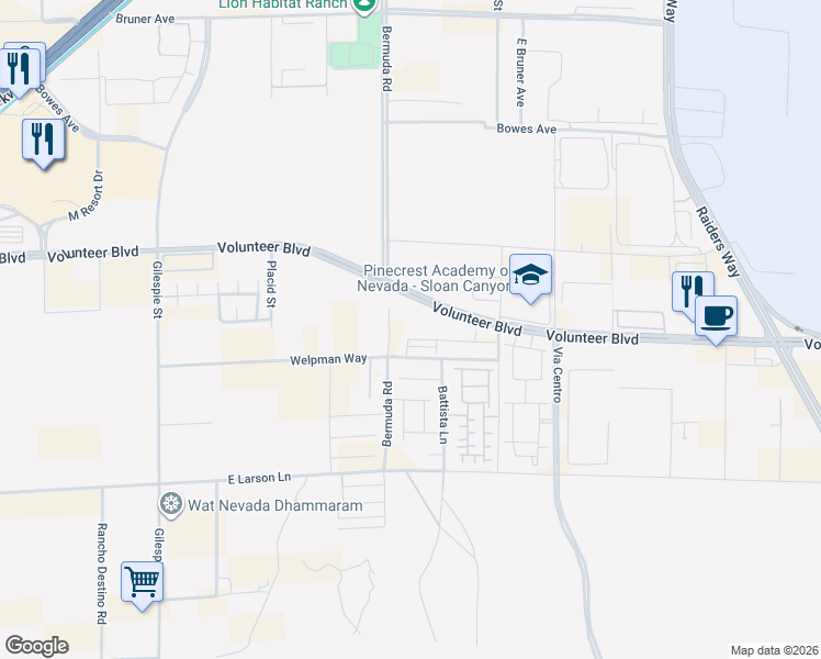map of restaurants, bars, coffee shops, grocery stores, and more near 1901 Brio Vista Street in Henderson
