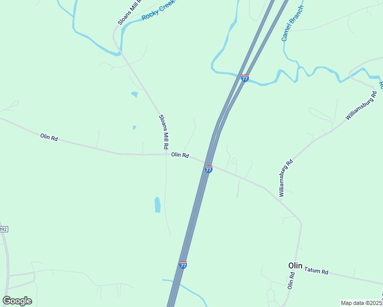map of restaurants, bars, coffee shops, grocery stores, and more near 864 Olin Road in Olin