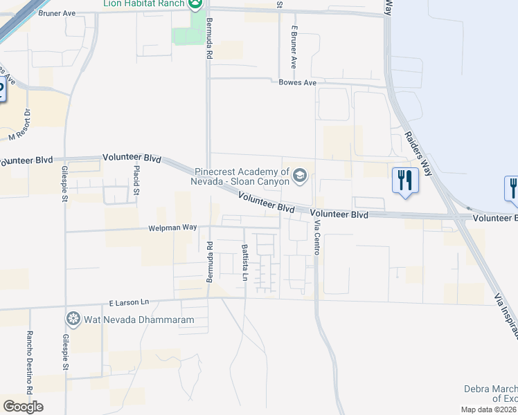 map of restaurants, bars, coffee shops, grocery stores, and more near in Las Vegas