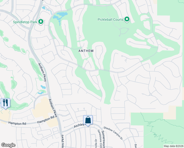 map of restaurants, bars, coffee shops, grocery stores, and more near 15 Greely Club Tr in Henderson