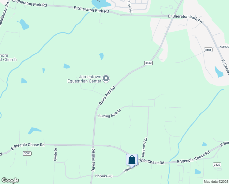 map of restaurants, bars, coffee shops, grocery stores, and more near 5624 Davis Mill Road in Greensboro