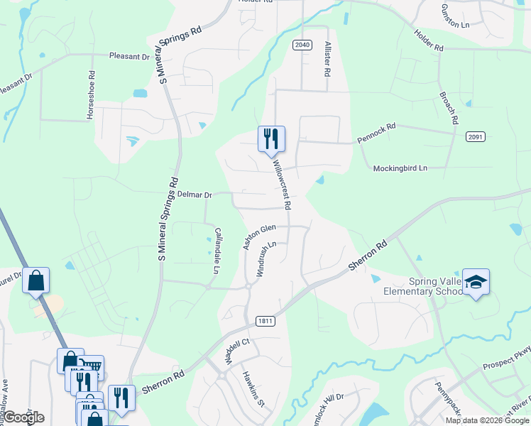 map of restaurants, bars, coffee shops, grocery stores, and more near 112 Elmsford Street in Durham