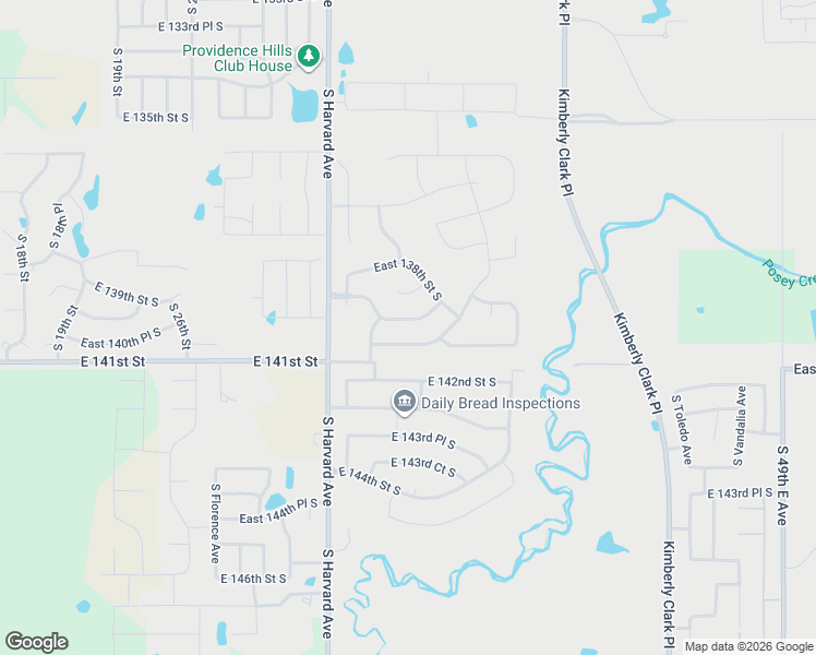 map of restaurants, bars, coffee shops, grocery stores, and more near 2509 East 139th Street South in Bixby