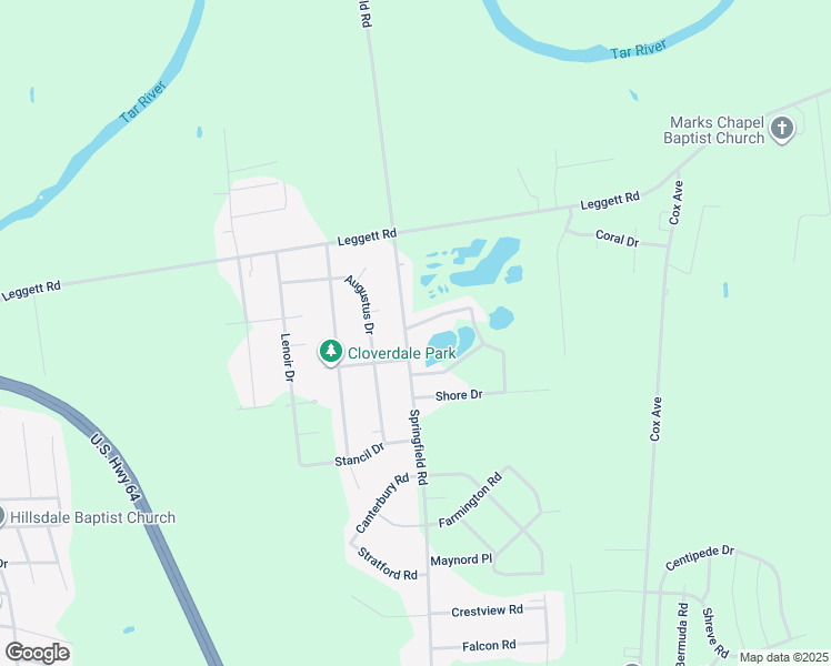 map of restaurants, bars, coffee shops, grocery stores, and more near 107 Lakeshore Drive in Rocky Mount