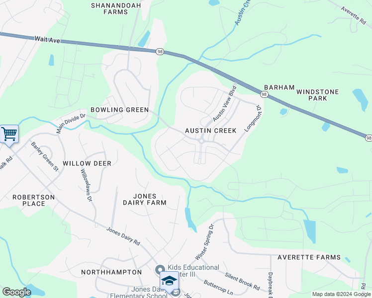 map of restaurants, bars, coffee shops, grocery stores, and more near 1821 Birdhouse Ln in Wake Forest