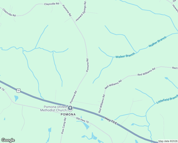 map of restaurants, bars, coffee shops, grocery stores, and more near 438 Pomona Road in Crossville