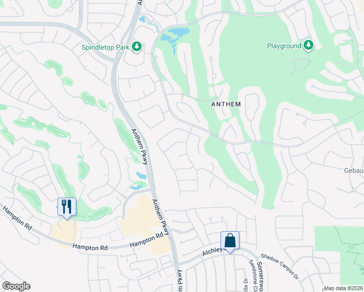 map of restaurants, bars, coffee shops, grocery stores, and more near 18 Winding Road in Henderson