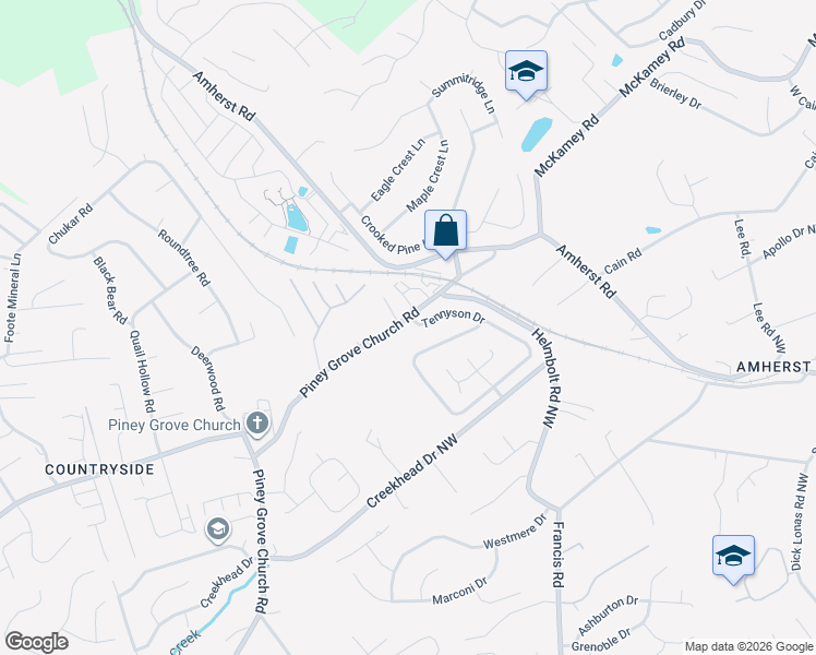 map of restaurants, bars, coffee shops, grocery stores, and more near 5601 Tennyson Drive in Knoxville