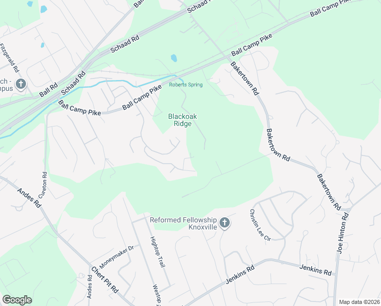 map of restaurants, bars, coffee shops, grocery stores, and more near 1813 Cascade Falls Lane in Knoxville