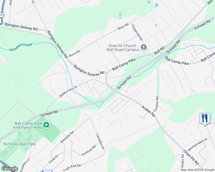 map of restaurants, bars, coffee shops, grocery stores, and more near 2111 Andes Road in Knoxville