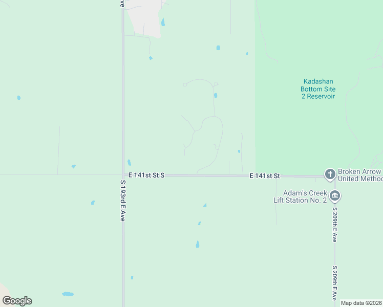 map of restaurants, bars, coffee shops, grocery stores, and more near 8 River Ridge Road in Broken Arrow