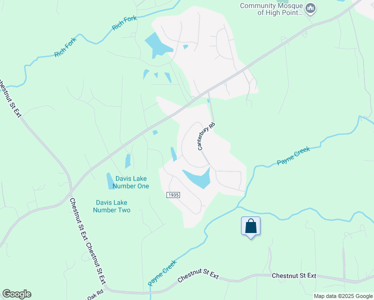 map of restaurants, bars, coffee shops, grocery stores, and more near 1711 Windsor Drive in High Point