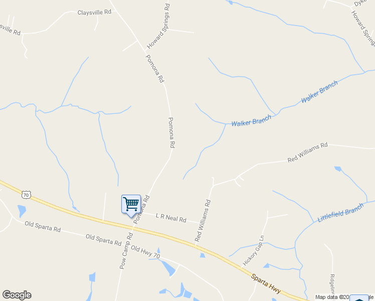 map of restaurants, bars, coffee shops, grocery stores, and more near 438 Pomona Road in Crossville