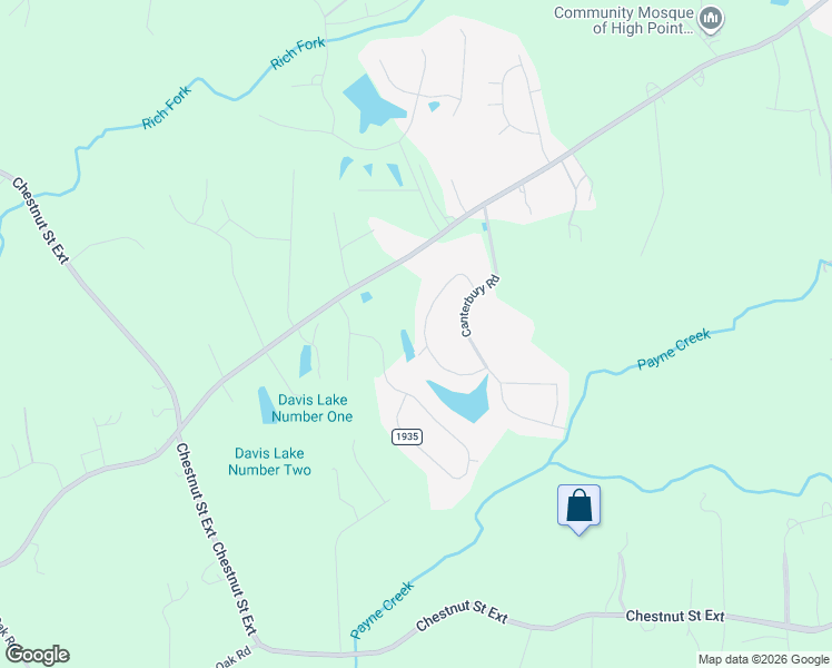 map of restaurants, bars, coffee shops, grocery stores, and more near 1716 Windsor Drive in High Point