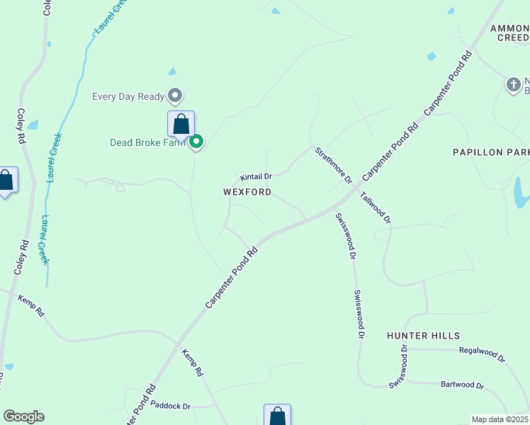 map of restaurants, bars, coffee shops, grocery stores, and more near 7 Glen Garnock Circle in Raleigh