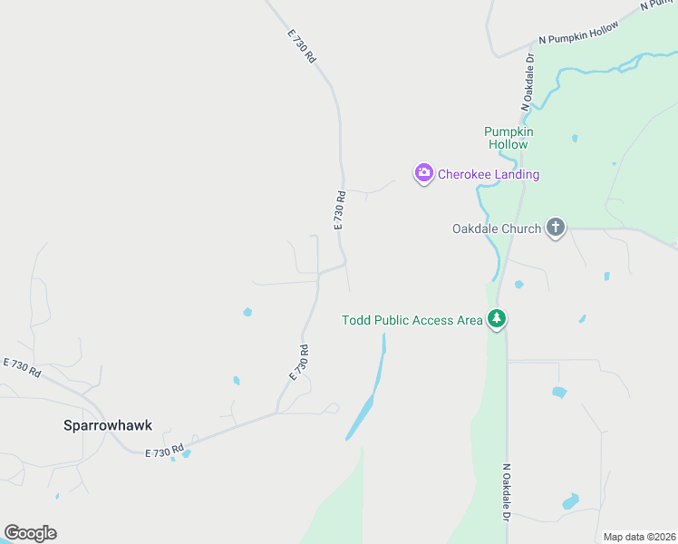 map of restaurants, bars, coffee shops, grocery stores, and more near 23379 East 730 Road in Tahlequah