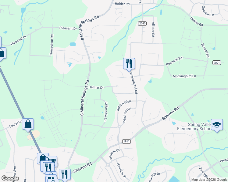 map of restaurants, bars, coffee shops, grocery stores, and more near 134 Elmsford Street in Durham