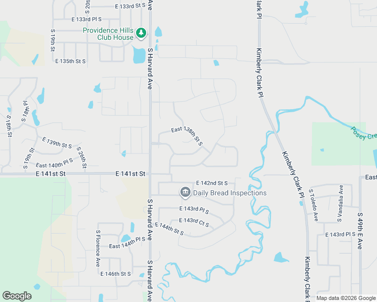 map of restaurants, bars, coffee shops, grocery stores, and more near 2509 East 139th Street South in Bixby