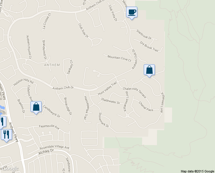 map of restaurants, bars, coffee shops, grocery stores, and more near 32 Hunt Valley Trail in Henderson