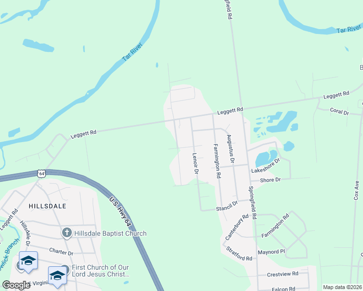 map of restaurants, bars, coffee shops, grocery stores, and more near 1701 Whitfield Ave in Rocky Mt
