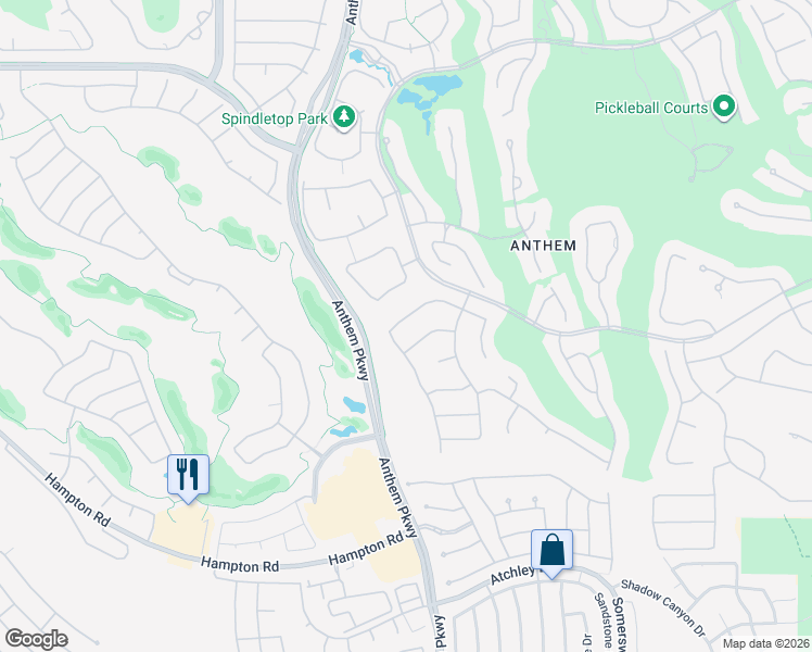 map of restaurants, bars, coffee shops, grocery stores, and more near 7 Holston Hills Road in Henderson