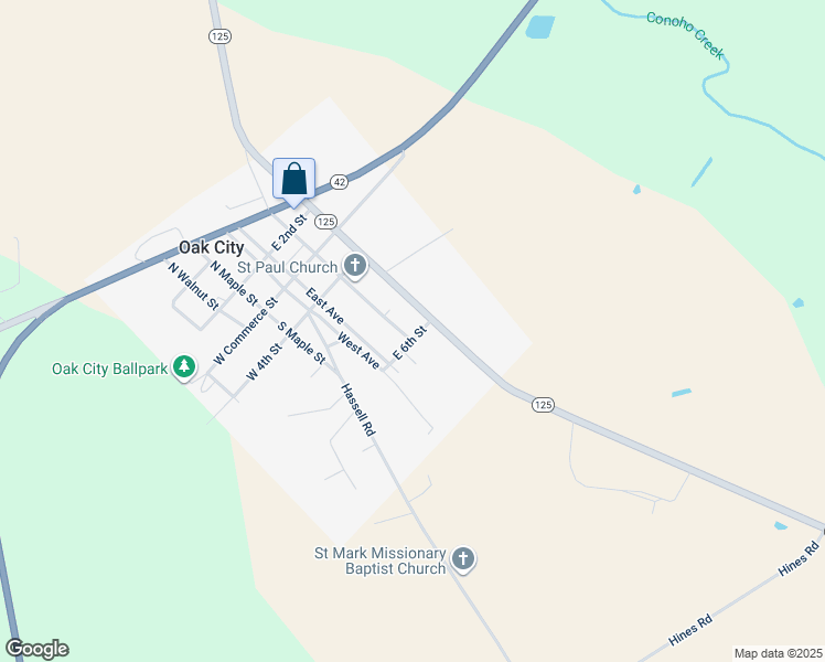 map of restaurants, bars, coffee shops, grocery stores, and more near 202 East 6th Street in Oak City