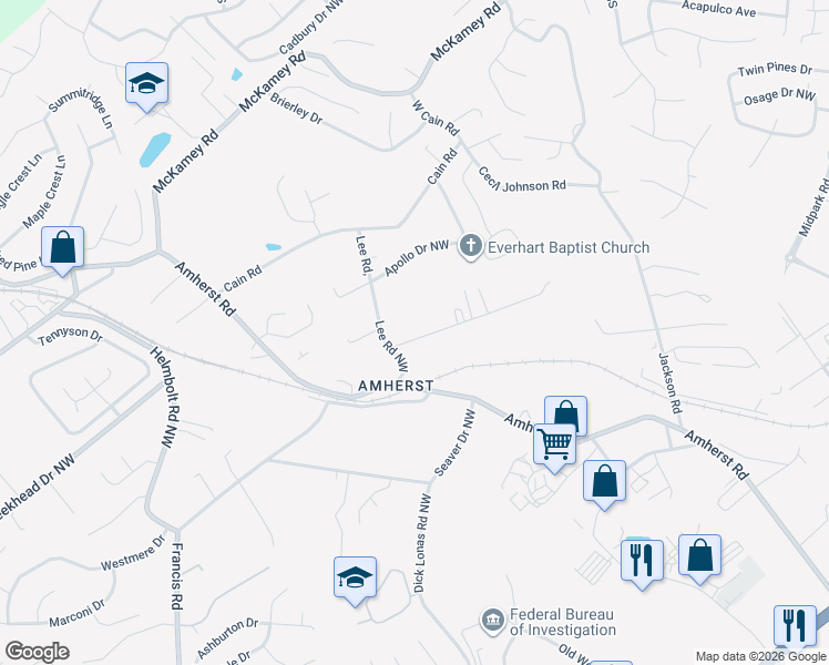 map of restaurants, bars, coffee shops, grocery stores, and more near 6607 Vance Lane in Knoxville