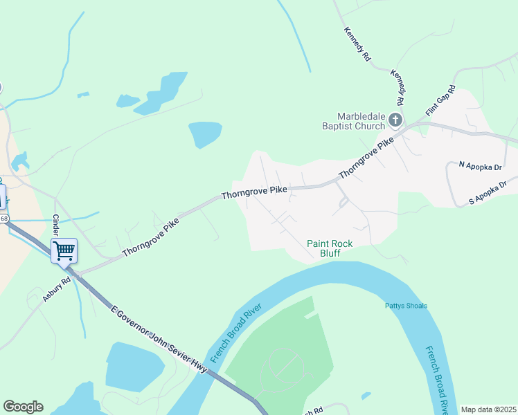map of restaurants, bars, coffee shops, grocery stores, and more near 2905 Fawver Lane in Knoxville