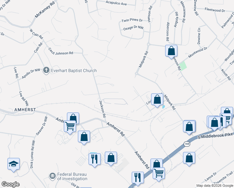 map of restaurants, bars, coffee shops, grocery stores, and more near 5804 Windtree Lane in Knoxville