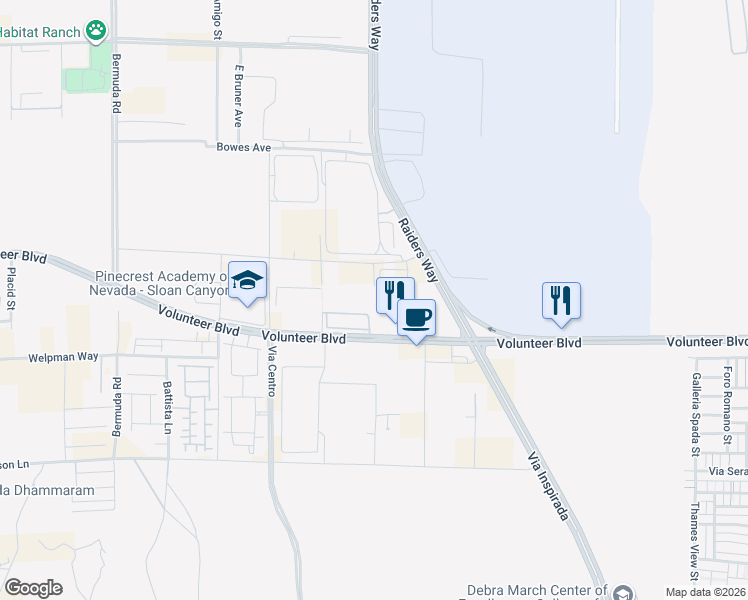 map of restaurants, bars, coffee shops, grocery stores, and more near 3560 Volunteer Boulevard in Henderson