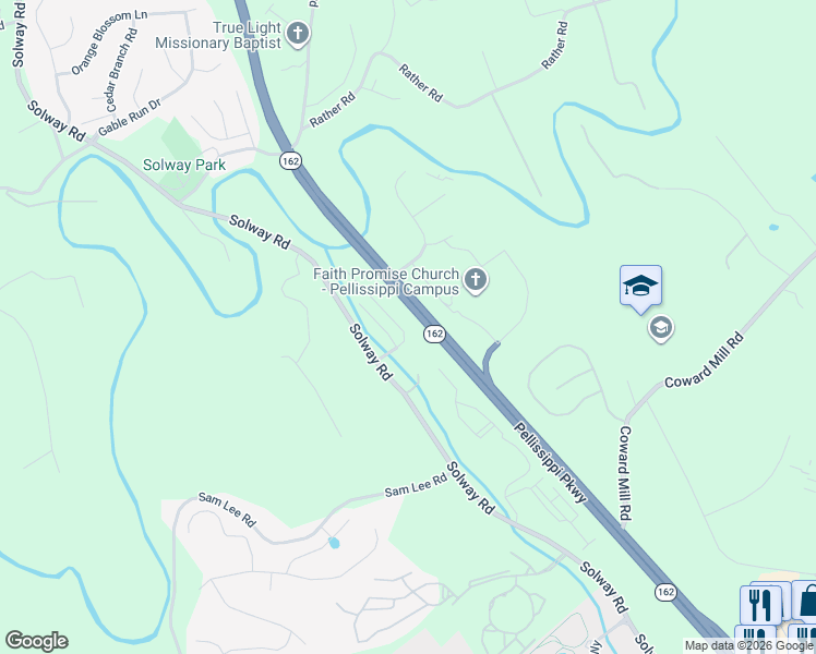 map of restaurants, bars, coffee shops, grocery stores, and more near 2938 Spencer Ridge Ln in Knoxville