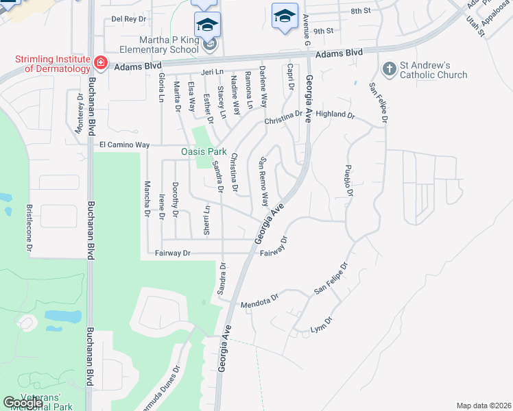 map of restaurants, bars, coffee shops, grocery stores, and more near 792 Marita Drive in Boulder City