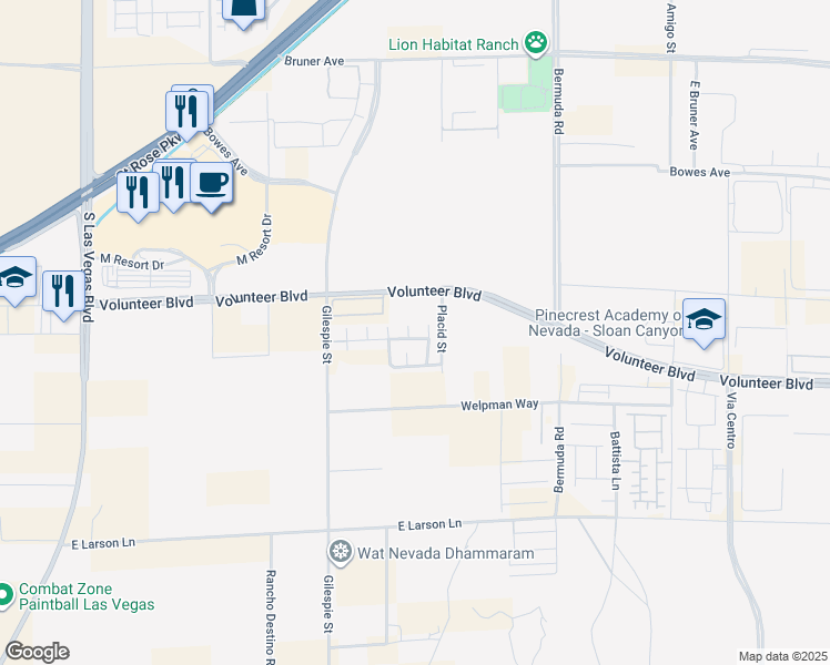 map of restaurants, bars, coffee shops, grocery stores, and more near 1844 Wolfcreek Falls Court in Henderson