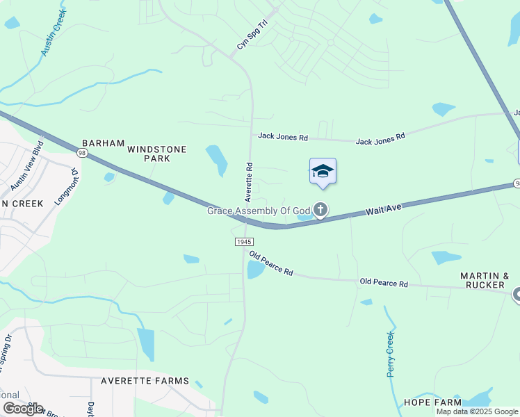map of restaurants, bars, coffee shops, grocery stores, and more near 1420 Averette Road in Wake Forest