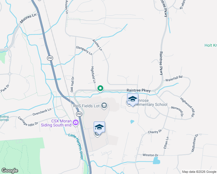 map of restaurants, bars, coffee shops, grocery stores, and more near 9361 Ansley Lane in Brentwood