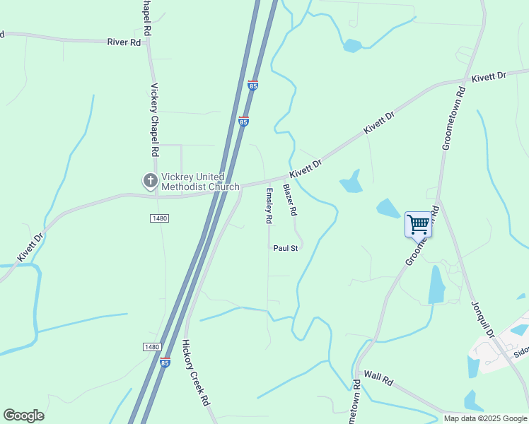 map of restaurants, bars, coffee shops, grocery stores, and more near 6004 Emsley Road in Greensboro
