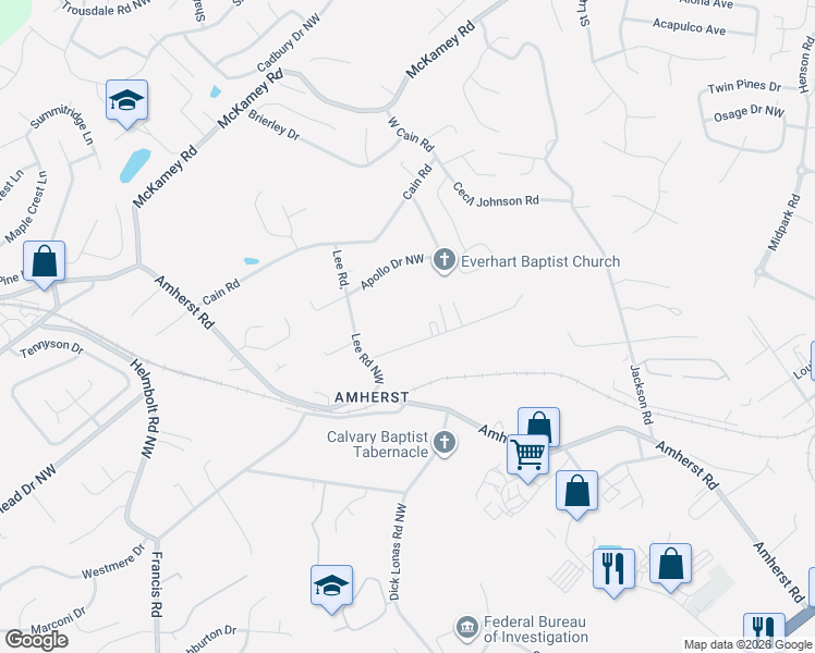 map of restaurants, bars, coffee shops, grocery stores, and more near 6607 Vance Lane in Knoxville