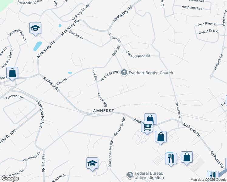 map of restaurants, bars, coffee shops, grocery stores, and more near 6607 Vance Lane in Knoxville