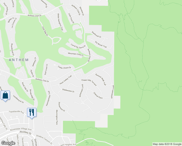 map of restaurants, bars, coffee shops, grocery stores, and more near 12 Kittansett Loop in Henderson