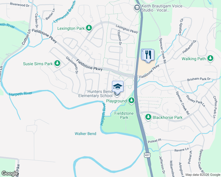 map of restaurants, bars, coffee shops, grocery stores, and more near 36 Prescott Place in Franklin